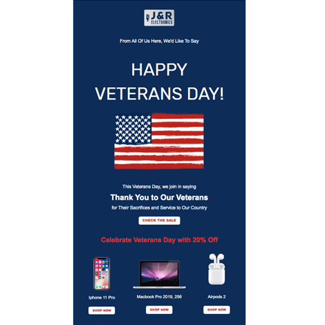 Veterans Day Sale American Flag